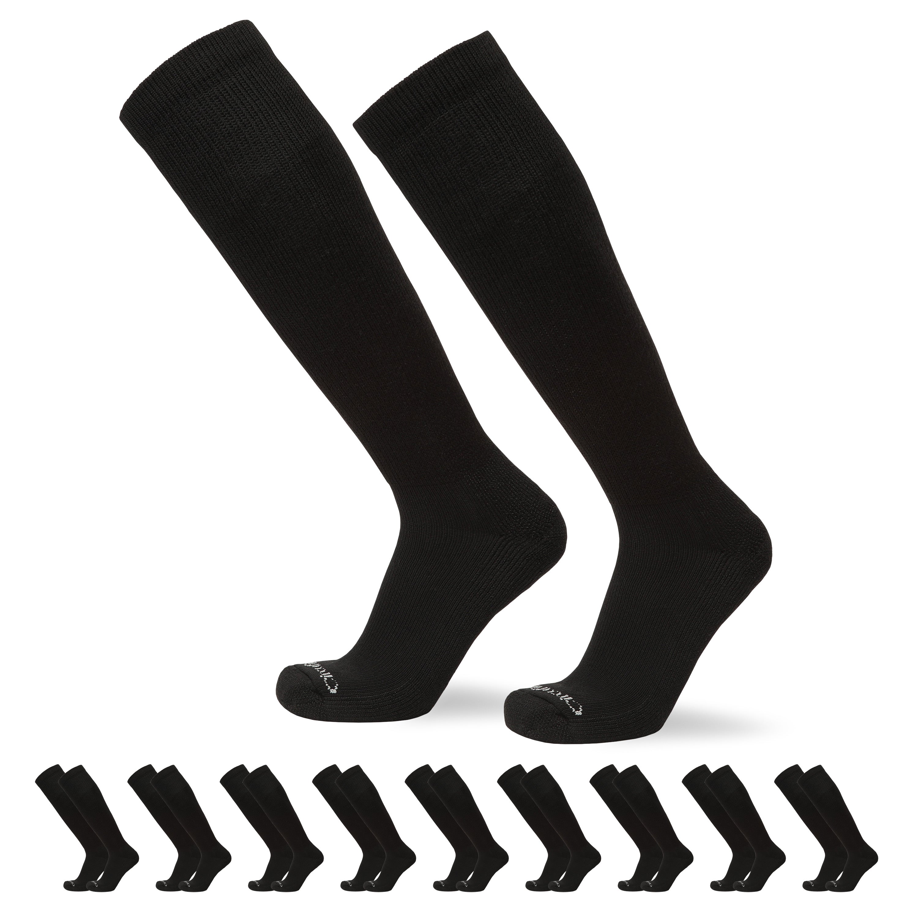 All-Day Diabetic Over the Calf Socks 9-Pack - SOLID BLACK / MEDIUM ...